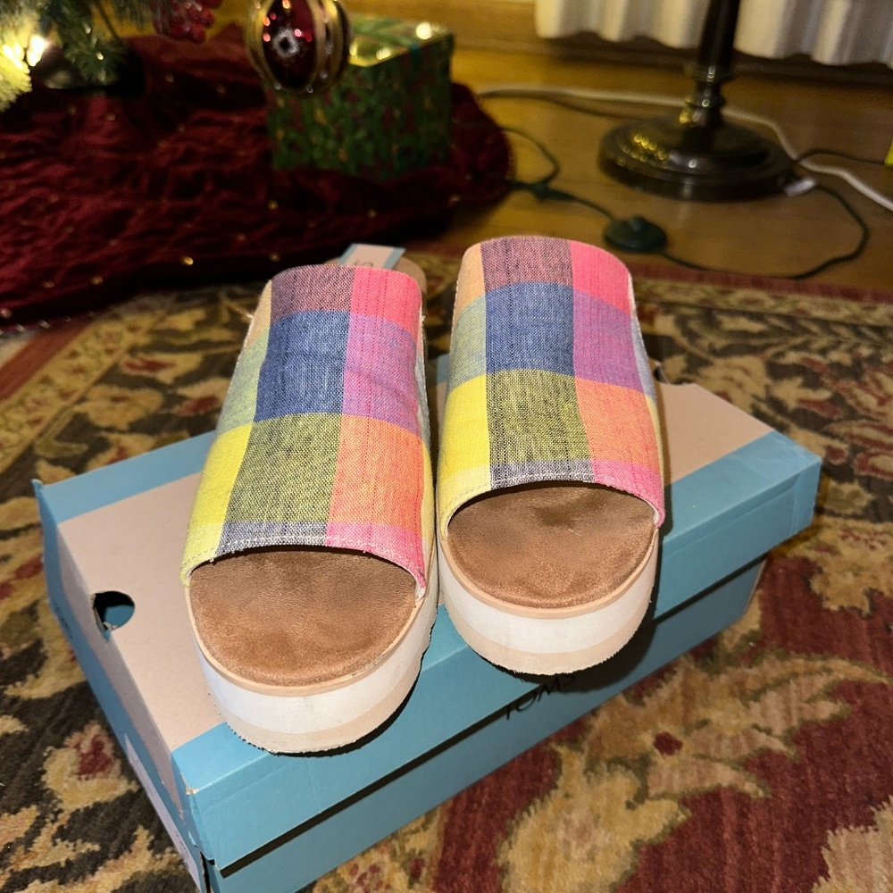 Diana Mules Multi Picnic Plaid